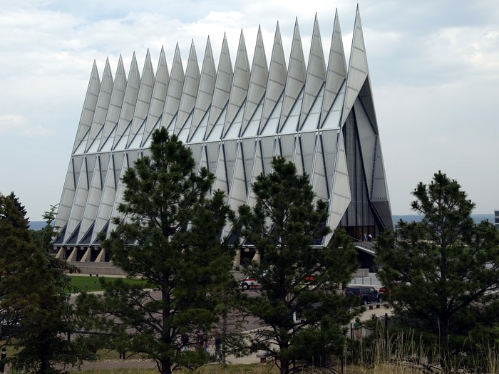 P7117495.jpg - The chapel at the Air Force Academy