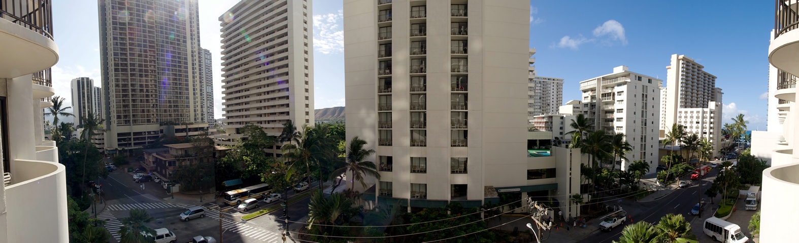 P7313842.JPG - Balcony view from our room. The beach was to the right.